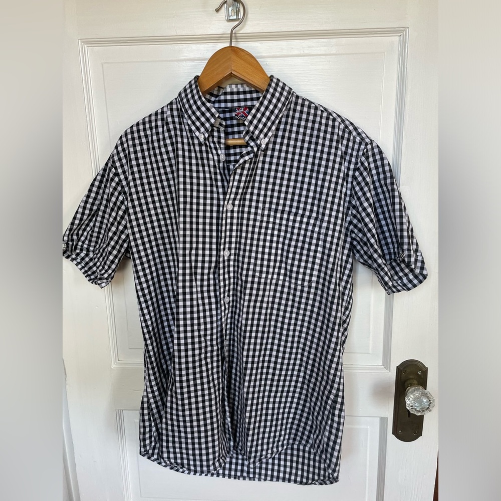 Black and White Gingham Warrior Button-Down